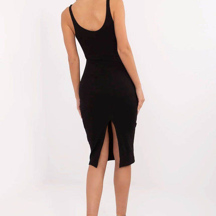 Striped Midi Pencil Cotton Dress with Thin Straps - MimiStylez