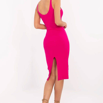 Striped Midi Pencil Cotton Dress with Thin Straps - MimiStylez