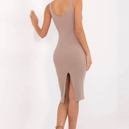 Striped Midi Pencil Cotton Dress with Thin Straps - MimiStylez