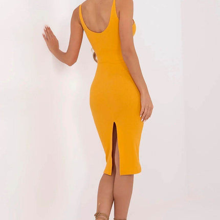 Striped Midi Pencil Cotton Dress with Thin Straps - MimiStylez