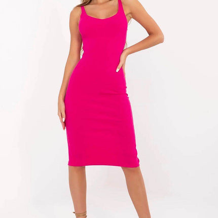 Striped Midi Pencil Cotton Dress with Thin Straps - MimiStylez