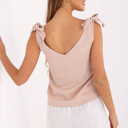Straight-Cut Top with Heart Neckline and Tie Straps - MimiStylez