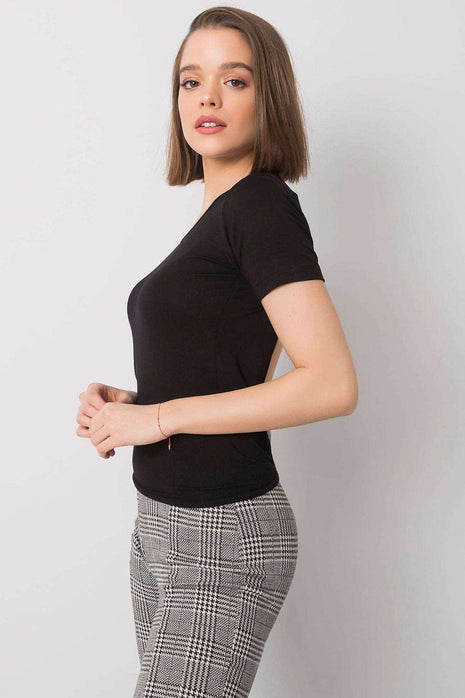 Stylish Short Sleeve Top with Eye-Catching Back Tie - MimiStylez