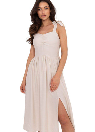 Flared Summer Dress with Tie Straps and Sweetheart Neckline - MimiStylez