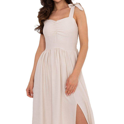 Flared Summer Dress with Tie Straps and Sweetheart Neckline - MimiStylez
