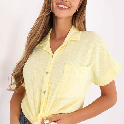 Casual Muslin Cotton Shirt – Short Sleeve, Chest Pocket & Button-Up Design - MimiStylez
