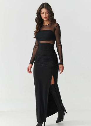  Long dress model 218306 Makadamia 