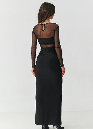  Long dress model 218306 Makadamia 