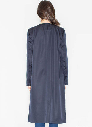 Elegant Long Knit Coat with Waist Tie & Side Pockets – Open Front - MimiStylez