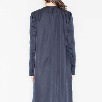 Elegant Long Knit Coat with Waist Tie & Side Pockets – Open Front - MimiStylez