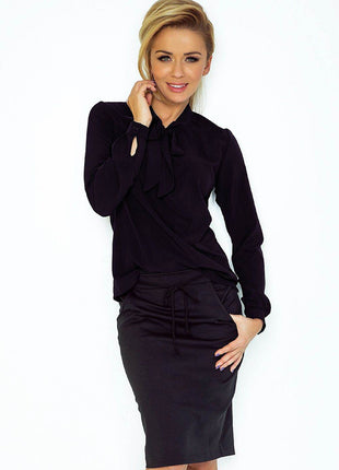 Red Long Sleeve Blouse with Front Tie – Versatile & Elegant for Any Occasion - MimiStylez