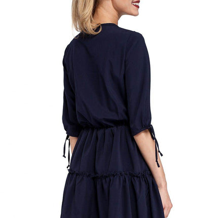 Boho Ruffle Dress with Neck and Sleeve Ties – Airy & Effortlessly Chic - MimiStylez
