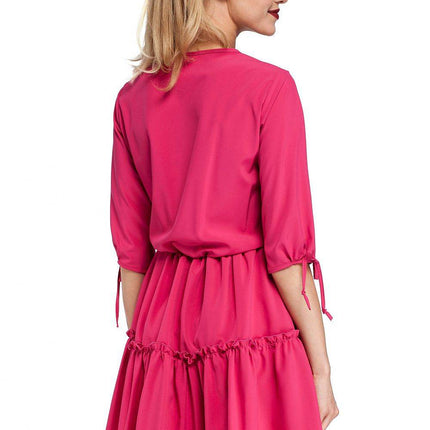 Boho Ruffle Dress with Neck and Sleeve Ties – Airy & Effortlessly Chic - MimiStylez