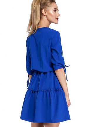 Boho Ruffle Dress with Neck and Sleeve Ties – Airy & Effortlessly Chic - MimiStylez