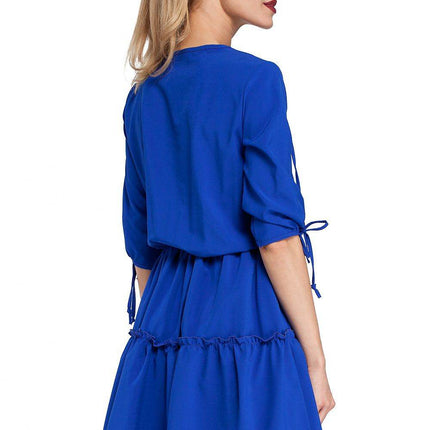 Boho Ruffle Dress with Neck and Sleeve Ties – Airy & Effortlessly Chic - MimiStylez