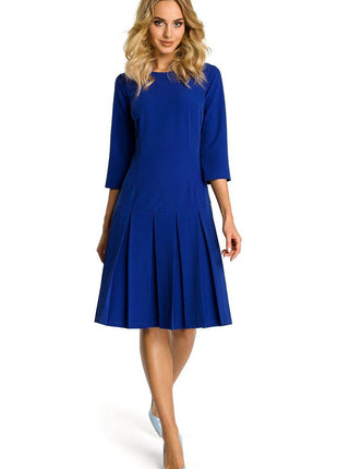 Short-Sleeve Dress with Dropped Waist and Contrasting Ruffles - MimiStylez