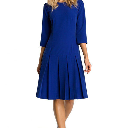 Short-Sleeve Dress with Dropped Waist and Contrasting Ruffles - MimiStylez