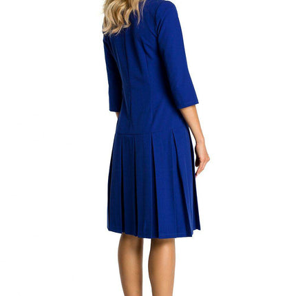 Short-Sleeve Dress with Dropped Waist and Contrasting Ruffles - MimiStylez