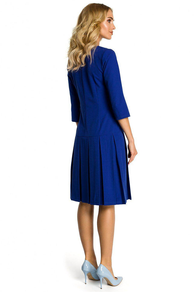 Short-Sleeve Dress with Dropped Waist and Contrasting Ruffles - MimiStylez
