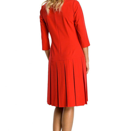 Short-Sleeve Dress with Dropped Waist and Contrasting Ruffles - MimiStylez