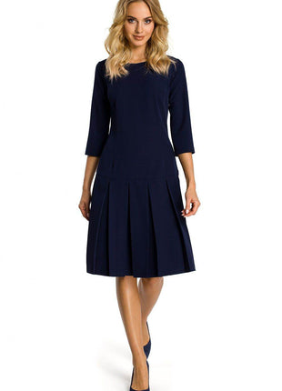Short-Sleeve Dress with Dropped Waist and Contrasting Ruffles - MimiStylez