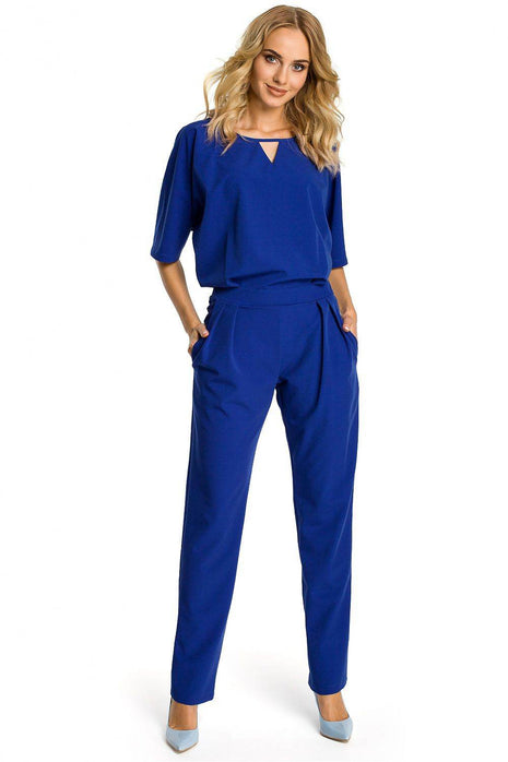 Casual-Elegant Jumpsuit with Loose Top and Straight Legs - MimiStylez
