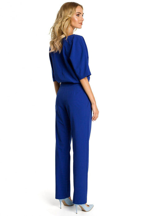 Casual-Elegant Jumpsuit with Loose Top and Straight Legs - MimiStylez