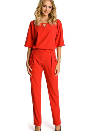 Casual-Elegant Jumpsuit with Loose Top and Straight Legs - MimiStylez