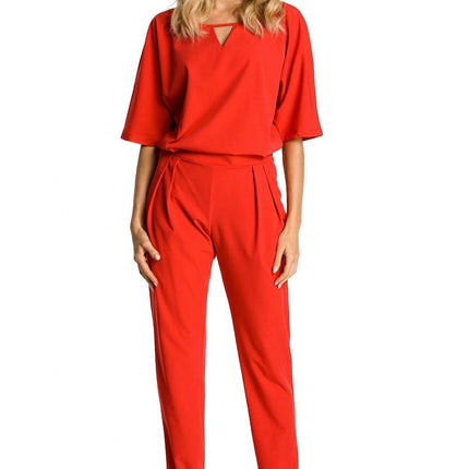Casual-Elegant Jumpsuit with Loose Top and Straight Legs - MimiStylez