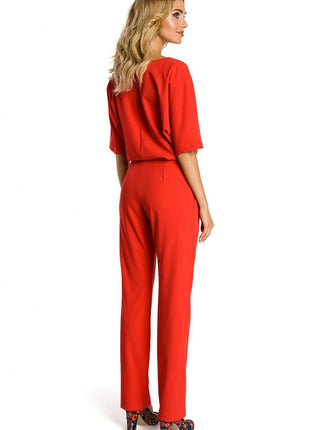 Casual-Elegant Jumpsuit with Loose Top and Straight Legs - MimiStylez