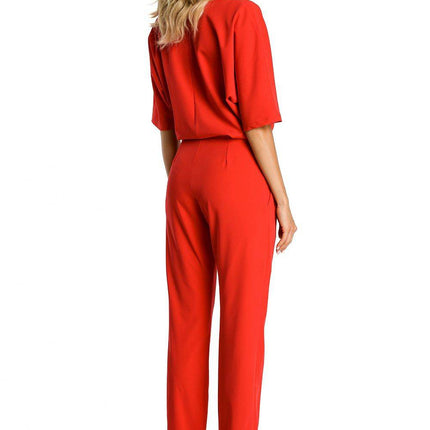 Casual-Elegant Jumpsuit with Loose Top and Straight Legs - MimiStylez