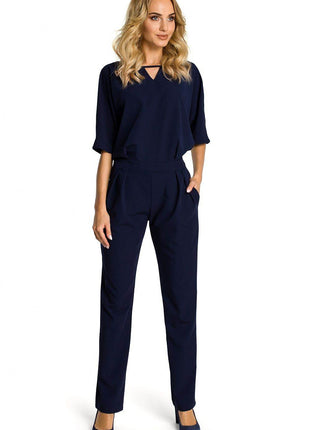 Casual-Elegant Jumpsuit with Loose Top and Straight Legs - MimiStylez