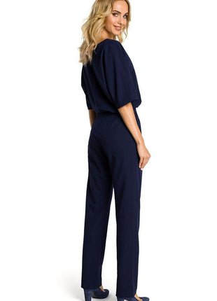 Casual-Elegant Jumpsuit with Loose Top and Straight Legs - MimiStylez