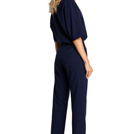 Casual-Elegant Jumpsuit with Loose Top and Straight Legs - MimiStylez