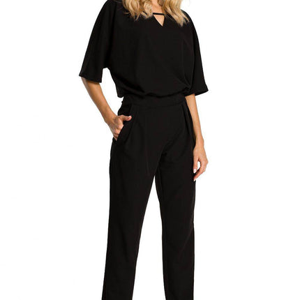 Casual-Elegant Jumpsuit with Loose Top and Straight Legs - MimiStylez