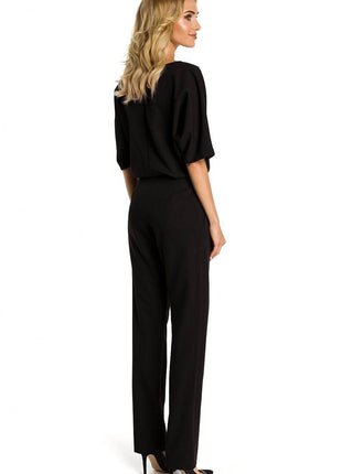 Casual-Elegant Jumpsuit with Loose Top and Straight Legs - MimiStylez