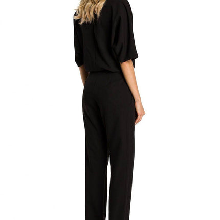 Casual-Elegant Jumpsuit with Loose Top and Straight Legs - MimiStylez