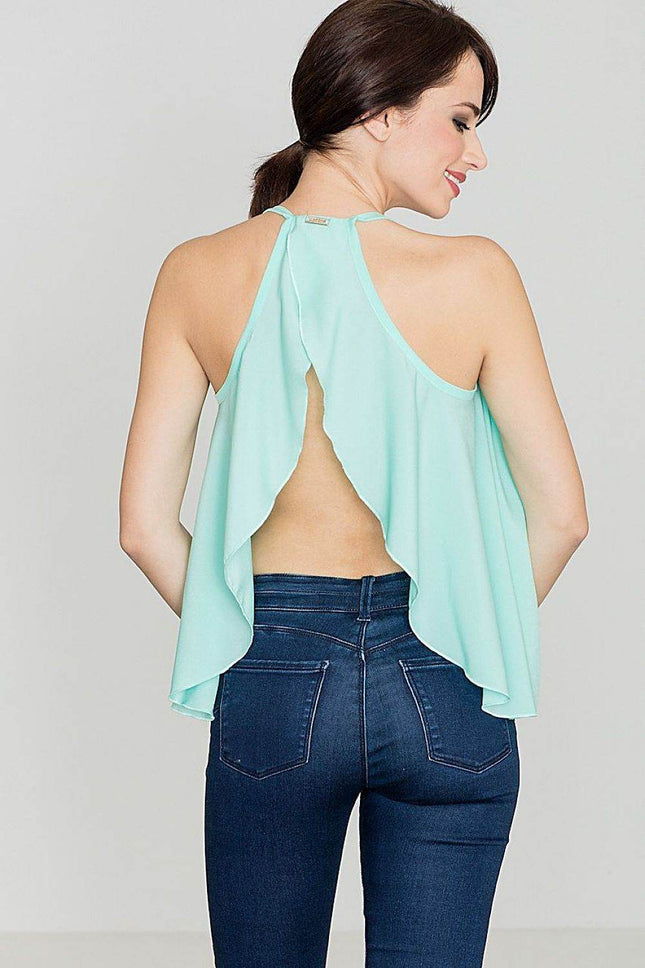 Loose-Fit Summer Blouse with Frilled Back & Bust Creases - MimiStylez