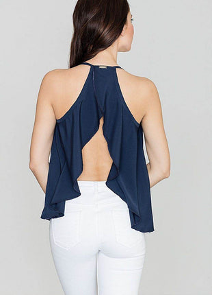 Loose-Fit Summer Blouse with Frilled Back & Bust Creases - MimiStylez