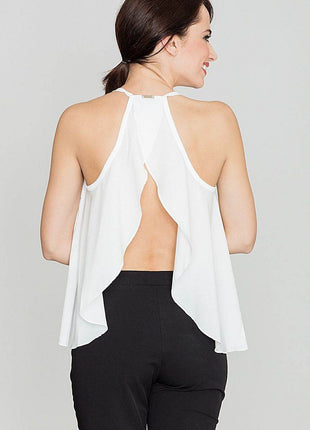 Loose-Fit Summer Blouse with Frilled Back & Bust Creases - MimiStylez