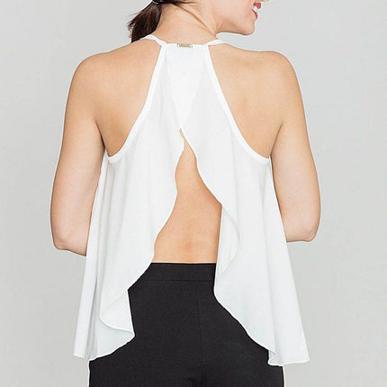 Loose-Fit Summer Blouse with Frilled Back & Bust Creases - MimiStylez