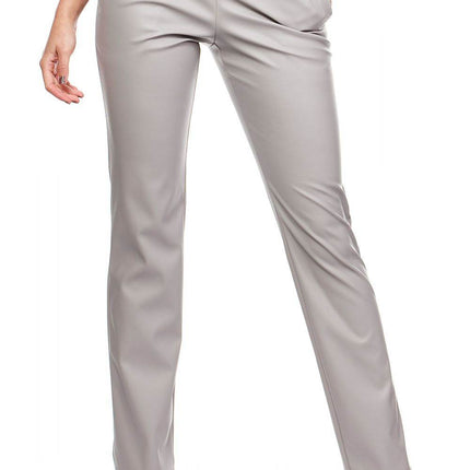 Eco-Leather Tube Pants with Straight Legs and Back Zip - MimiStylez