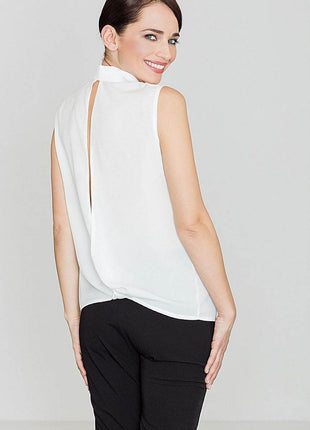 Sleeveless Shirt with Pearl Buttons & Bust Pockets - MimiStylez