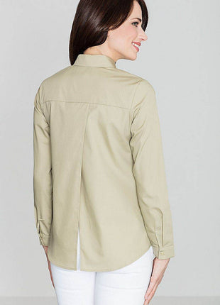 Elegant Shirt with Snap Button Front & Back Cut-Out Detail - MimiStylez