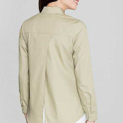 Elegant Shirt with Snap Button Front & Back Cut-Out Detail - MimiStylez
