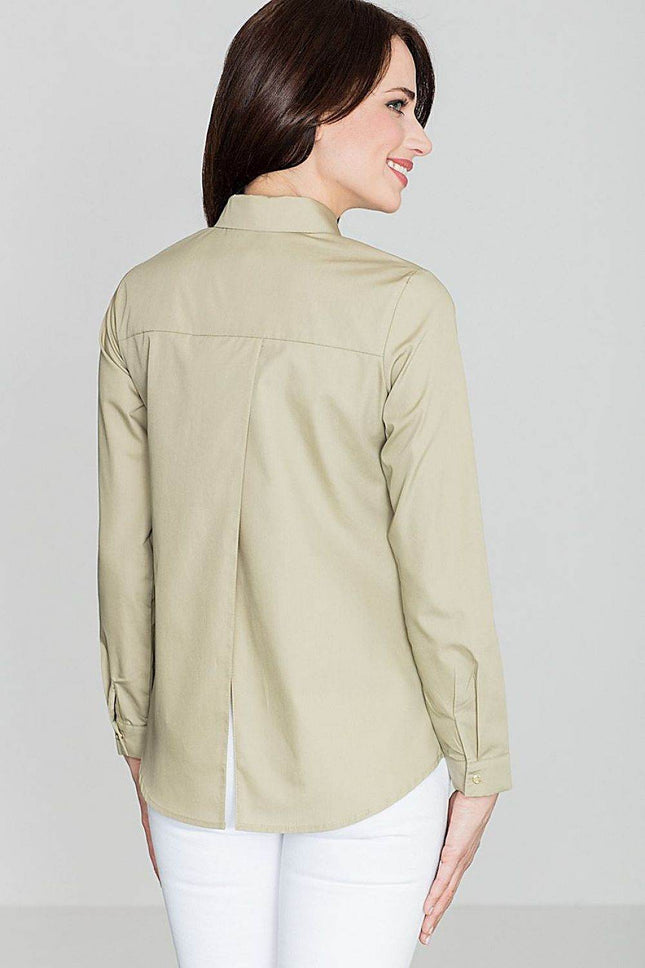Elegant Shirt with Snap Button Front & Back Cut-Out Detail - MimiStylez