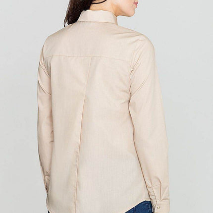 Elegant Shirt with Snap Button Front & Back Cut-Out Detail - MimiStylez
