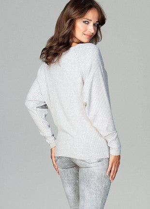 Lightweight Knitted Blouse with Bow Tie Neckline & Raglan Sleeves - MimiStylez