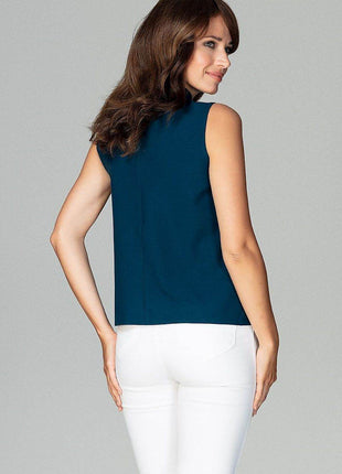 Elegant Sleeveless Top with Neck Tie and Back Zipper - MimiStylez