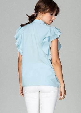 Timeless Loose-Fit Shirt with Frilled Sleeves & Decorative Buttons - MimiStylez
